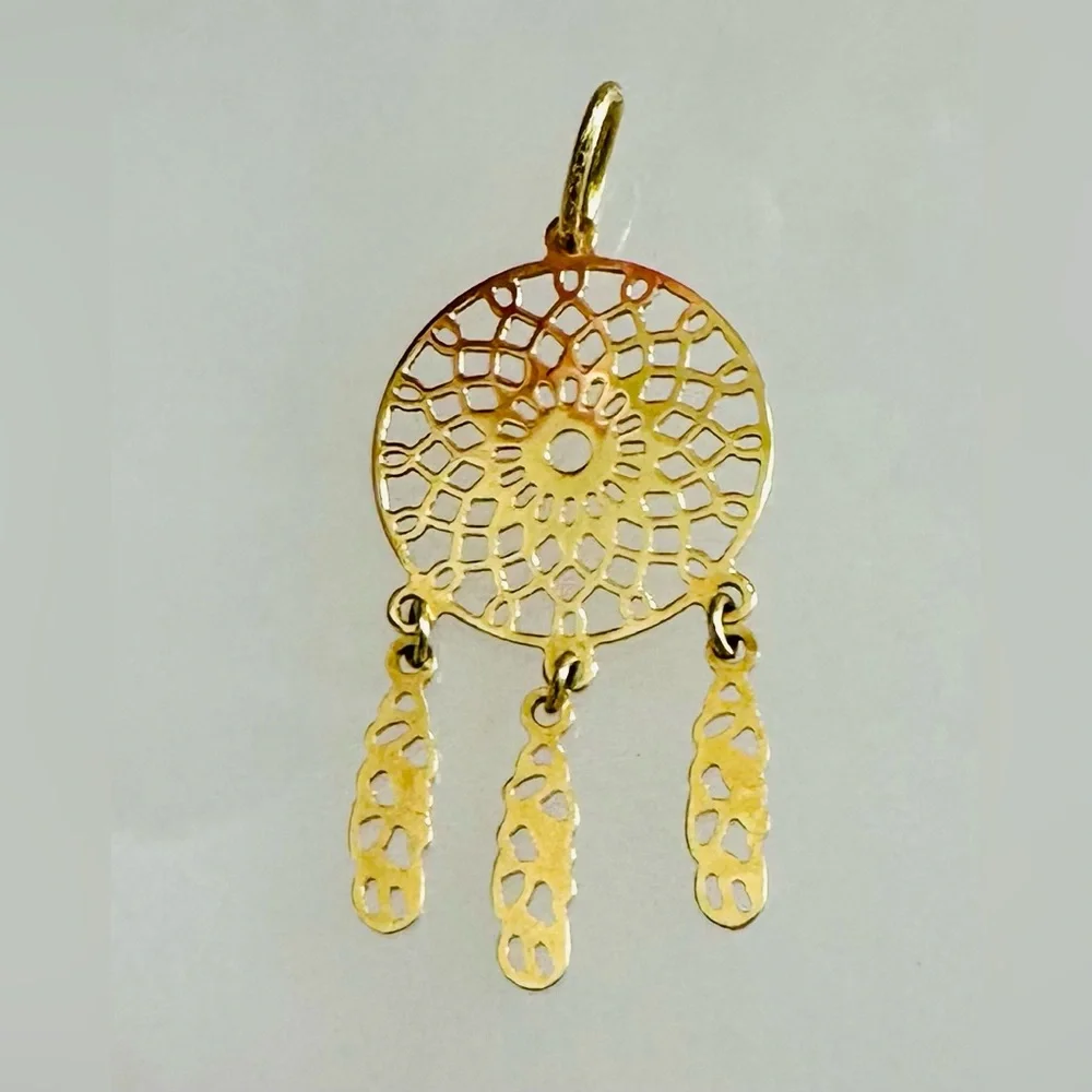 Dream Catcher Pendant. 💛 Real 18(18k) Karat Solid Gold Jewelry - Picture 1 of 10